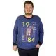 Büyük Beden Erkek Sweatshirt Beach City 19136 Indigo INDIGO