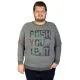 Büyük Beden Erkek Sweatshirt Push Your Limit 19134 AntraMelanj ANTRASIT