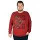 Büyük Beden Erkek Sweatshirt Push Your Limit 19134 Bordo BORDO