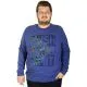 Büyük Beden Erkek Sweatshirt Push Your Limit 19134 Indigo INDIGO
