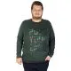 Büyük Beden Erkek Sweatshirt Push Your Limit 19134 Nefti [product_color]