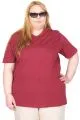 Big Size Tshirt k20150 BURGUNDY