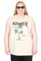 Big Size Tshirt k26010 BEIGE