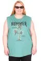 Big Size Tshirt k26010 ALMOND