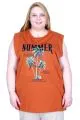 Big Size Tshirt k26010 CINNAMON