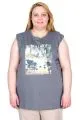 Big Size Tshirt k26012 SMOKE