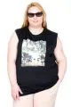Big Size Tshirt k26012 BLACK