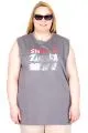 Big Size Tshirt k26013 SMOKE