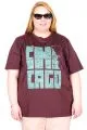 Big Size Tshirt k26116 BURGUNDY
