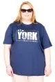 Big Size Tshirt k26119 INDIGO