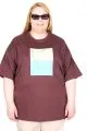 Big Size Tshirt k26202 BURGUNDY