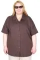 Big Size Shirt k26380 BROWN