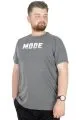 Büyük Beden T-Shirt Bis Yaka Mode 22196 Antramelanj ANTRASIT