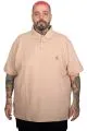 Battal Beden Erkek Tshirt Polo Yaka Nakışlı Klasik Pike 20553 Bej [product_color]