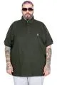 Battal Beden Erkek Tshirt Polo Yaka Nakışlı Klasik Pike 20553 Haki [product_color]