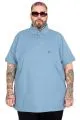 Battal Beden Erkek Tshirt Polo Yaka Nakışlı Klasik Pike 20553 Mavi [product_color]