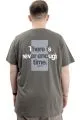 Büyük Beden Baskılı Erkek T-Shirt Bisiklet Yaka TIME U24036 Haki HAKI