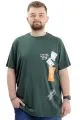 Büyük Beden Erkek Baskılı T-Shirt Bisiklet Yaka ROCK TIMES U24037 Nefti NEFTI