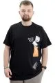 Büyük Beden Erkek Baskılı T-Shirt Bisiklet Yaka ROCK TIMES U24037 Siyah SIYAH