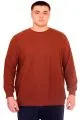 Büyük Beden Erkek Bisiklet Yaka Sweatshirt Selanik U24441 Kiremit KIREMIT