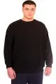 Büyük Beden Erkek Bisiklet Yaka Sweatshirt Selanik U24441 Siyah SIYAH