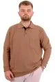 Büyük Beden Erkek Sweat Polo Selanik Basic 20441 Sütlü Kahve [product_color]