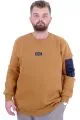 Büyük Beden Erkek Sweatshirt 3 İplik Şardonlu DIVISION U24548 Camel [product_color]