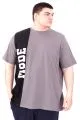 Büyük Beden Erkek T-Shirt Parçalı U25501 Füme [product_color]