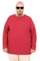 Büyük Beden Erkek Tshirt Likralı Bisiklet Yaka 20102 Bordo [product_color]