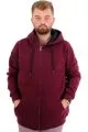 Erkek Sweatshirt Kapşonlu Zippered Basic 20543 Mürdüm [product_color]