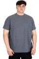 Big Size Mens T-Shirt Crew Neck WAFFLE 20033 Dark Blue