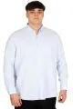 Big Size Mens long arm shirt with pocket OXFORD U20367 Blue