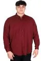 Big Size Mens long arm shirt with pocket OXFORD U20367 Plum