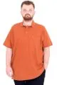 Büyük Beden Erkek T-Shirt Polo Yaka Cepli Klasik Pike 20552 Tarçın