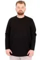 Büyük Beden Erkek Bisiklet Taka Sweatshirt İnterlok Pike U22464 Siyah
