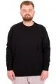 Büyük Beden Erkek Bisiklet Yaka Sweatshirt Basic U22465 Siyah