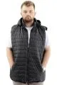Big Size Mens Quilted Hooded Vest 22600 Black