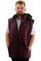 Big Size Mens Vest quilted Hooded 22600 Black-Kırmızı