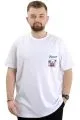 Big Size Mens T-Shirt Crew Neck FREEDOM U24030 White