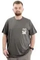 Big Size Mens T-Shirt Crew Neck FREEDOM U24030 Khaki
