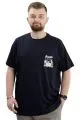 Big Size Mens T-Shirt Crew Neck FREEDOM U24030 Navy Blue