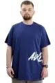 Big Size Mens Crew Neck T-Shirt AWESOME U24038 Indigo