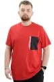 Big Size Crew Neck Man T-shirt THINKERS U24043 Kırmızı