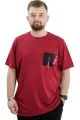 Big Size Crew Neck Man T-shirt REFILL U24044 Burgundy