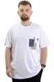 Big Size Mens Crew Neck T-Shirt GARNILI U24045 White