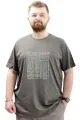 Big Size Mens T-Shirt Crew Neck LABYRINTH U24048 Khaki