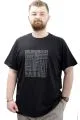 Big Size Mens T-Shirt Crew Neck LABYRINTH U24048 Black