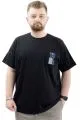 Mens Big Size T-Shirt Crew Neck T-shirt LIMITED U24052 Black