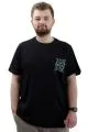 Büyük Beden Erkek Tişört Bisiklet Yaka Baskılı Cep Detaylı T-Shirt REFUEL U24053 Siyah