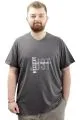 Big Size Mens T-Shirt V Collar BELIEVE U24054 Antrasit